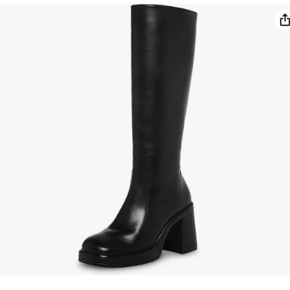 SOVANYOU Black Leather Boots Platform NEW IN BOX